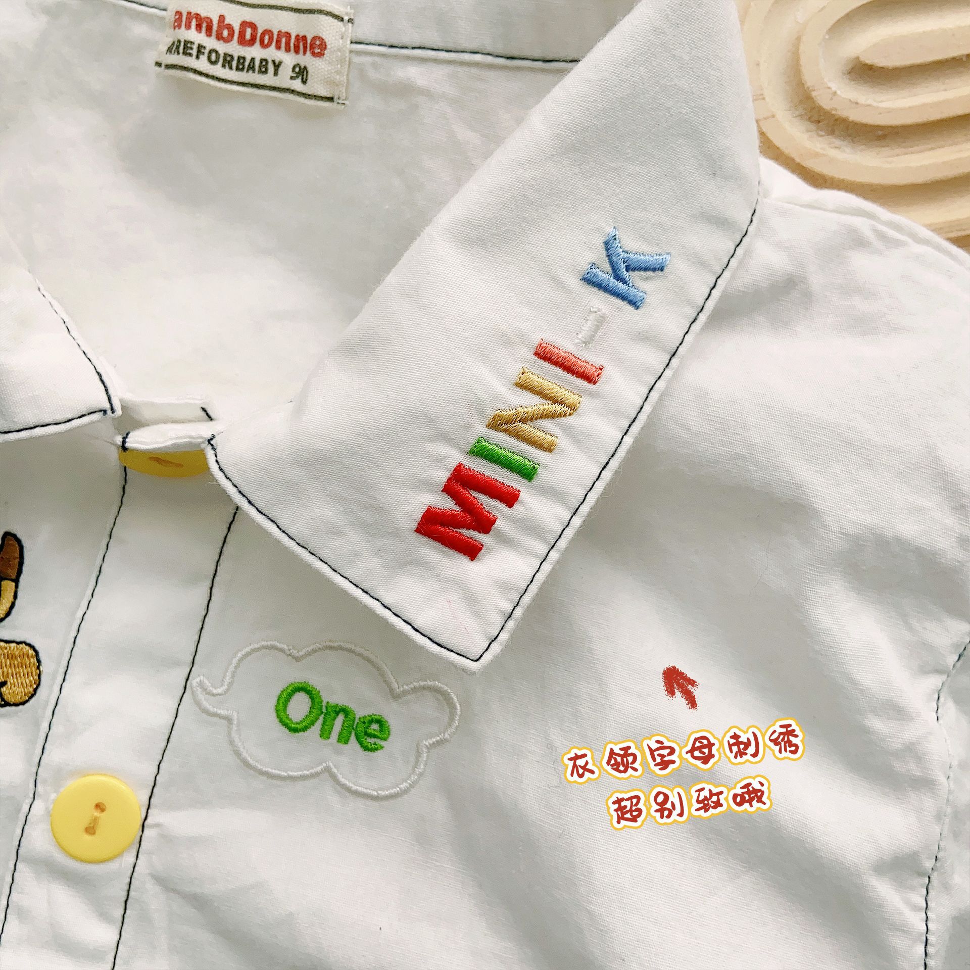 儿童衬衣23夏婴儿衬衫刺绣翻领衬衫男宝宝女宝宝上衣春款潮款童装详情14