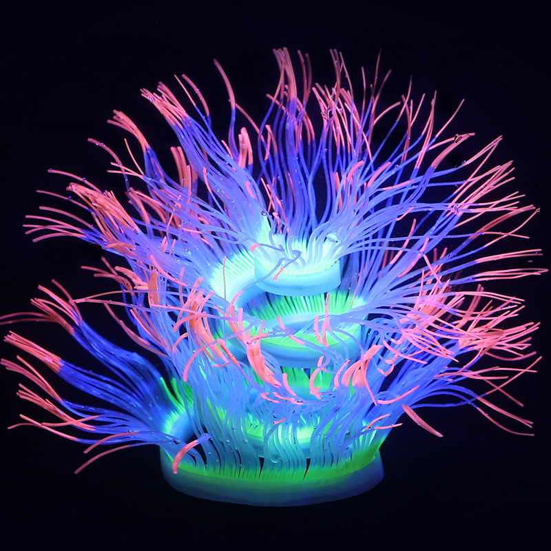 Aquarium fish tank landscape decoration silicone artificial plant soft coral landscape sea anemone 100cm long pic 18