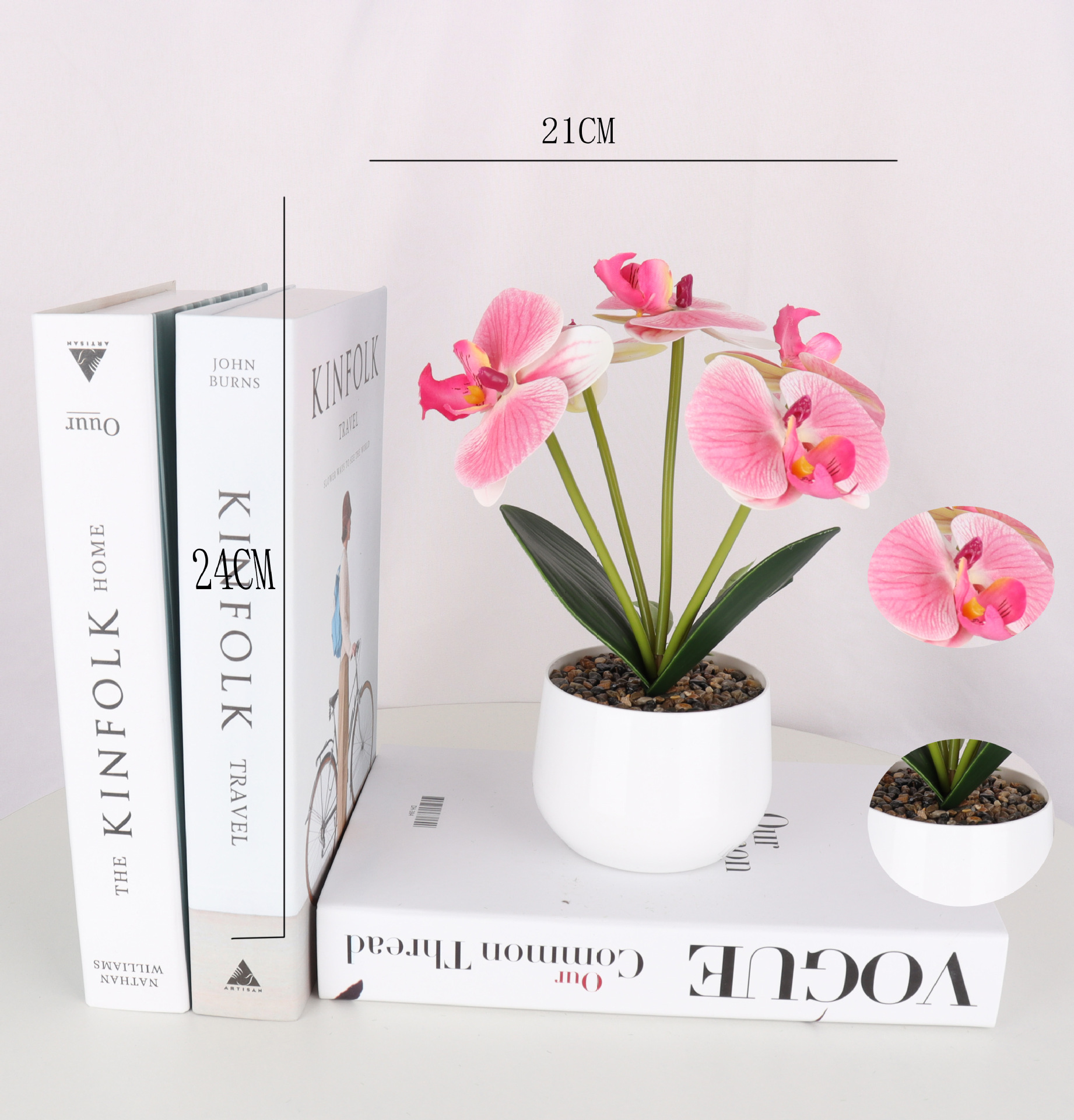 Simulated Phalaenopsis 5-fork 5-head potted plant/simulated bonsai/simulated flower creative indoor small ornaments/Amazon factory pic 2