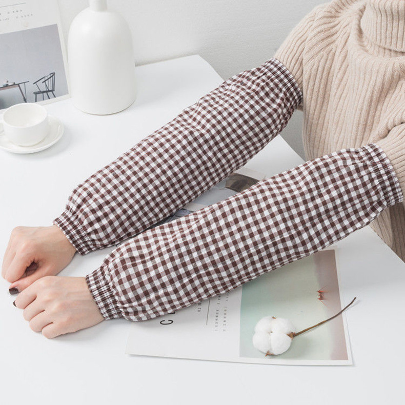 Extended sleeve sleeves for men and women with checkered patterns, office cleaning and anti-stain sleeves, warm sleeves for autumn and winter, kitchen and household chores sleeves pic 3