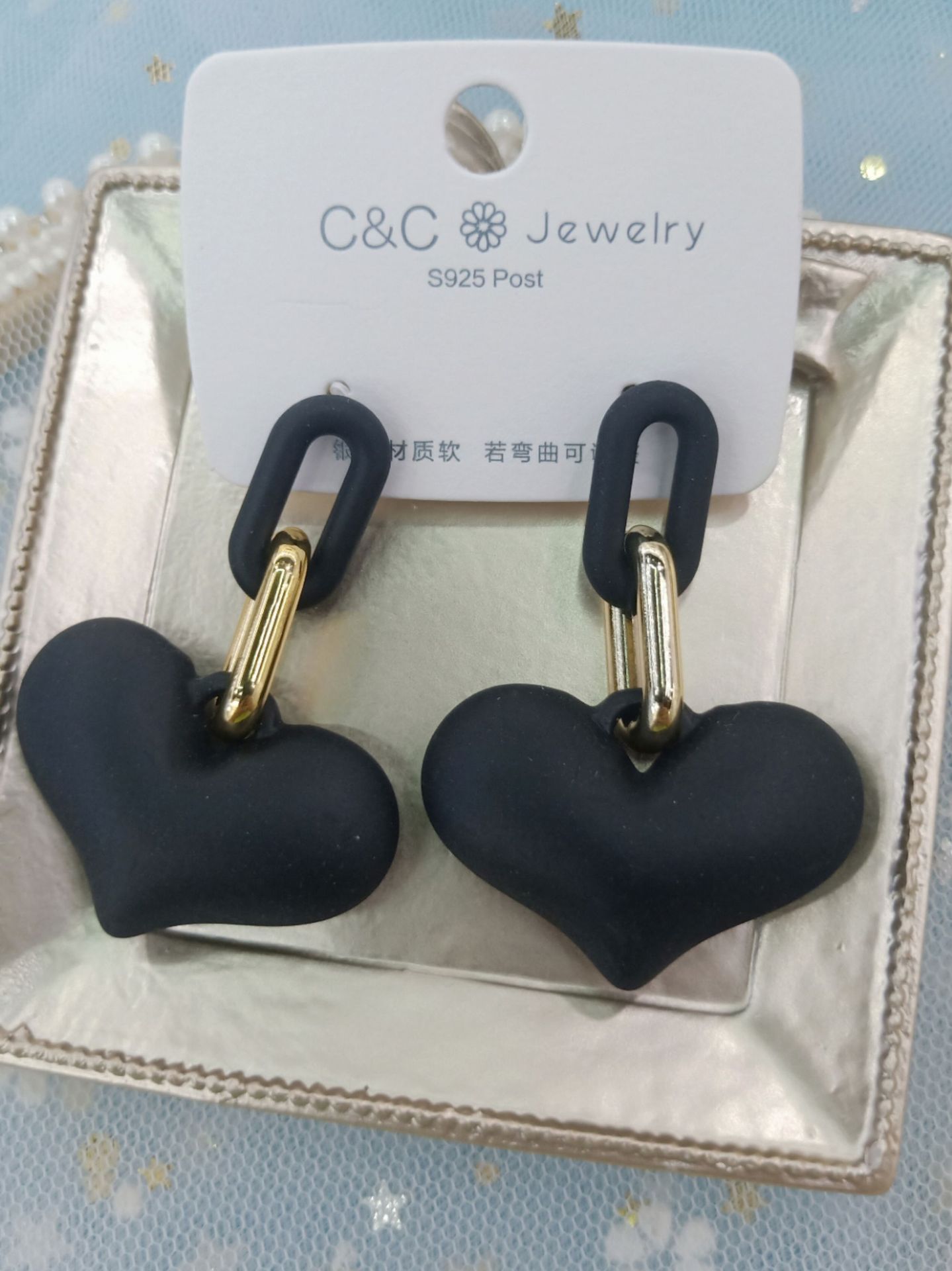 Серебряная игла 925 серебряная игла винтажной гавани, сладкий акриловый розовый цвет сердца, серьга из персикового сердца pic 6