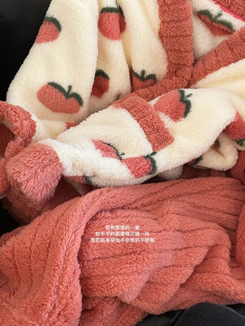 秋冬款加厚暖暖水蜜桃家居服大板乌龙桃睡袍女性保暖睡衣套装批发详情12
