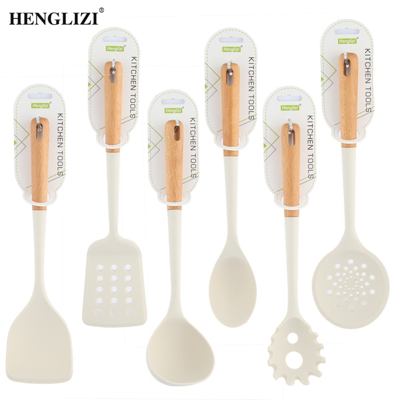 Cross-border casa resistente a altas temperaturas antiadherente olla espátula spoon leakes star sky black handle food grade silicona kitchenware set pic 14