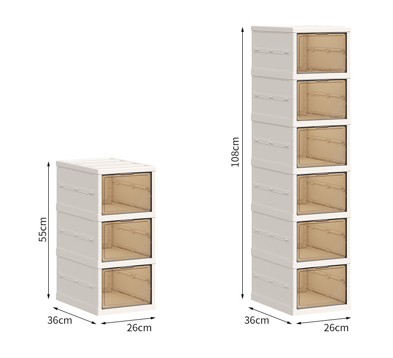 Household large-capacity sneaker storage box, dust-proof shoe cabinet, no installation required, foldable transparent folding shoe box for storing shoes pic 13