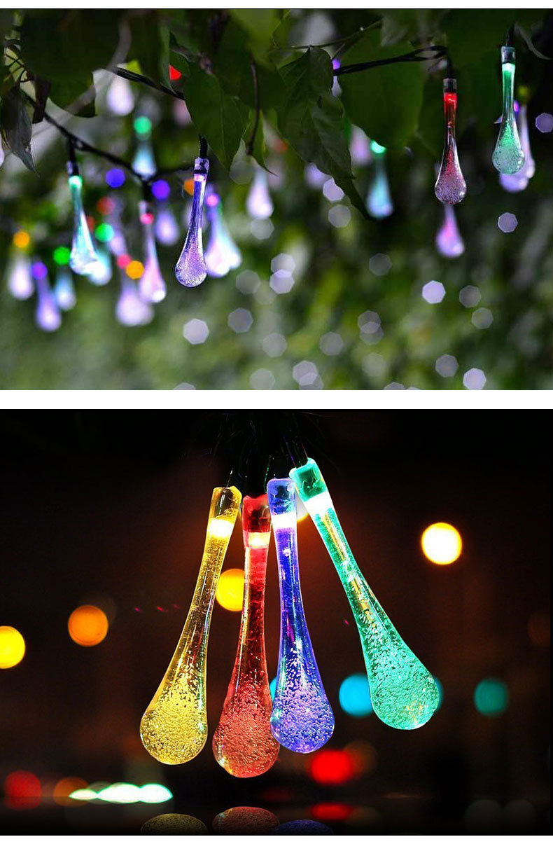 LED light strings, solar light strings, water drop bubble balls, direct supply from the manufacturer, solar Christmas decorative battery lights pic 5