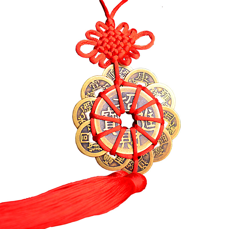 The manufacturer offers genuine pure copper five-emperor coins, gourd double-spike six-emperor copper coins, plum blossom ten-emperor coins and car pendants pic 6
