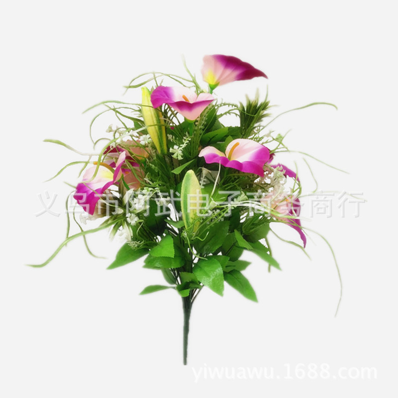 Artificial calla lilies, artificial anthuriums, cheap and beautiful flower heads for indoor landscaping and display wholesale pic 2