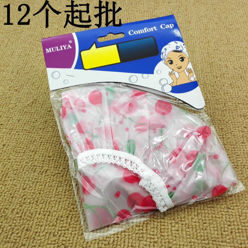 G1621 frosted lace shower cap, dry hair cap, shower cap, waterproof daily necessities, 2-yuan general merchandise wholesale in Yiwu pic 3