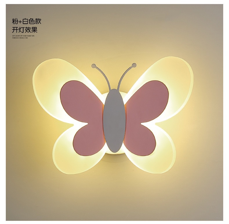 蝴蝶壁灯现代卧室床头灯客厅背景墙灯创意高级感艺术亚克力壁灯详情16