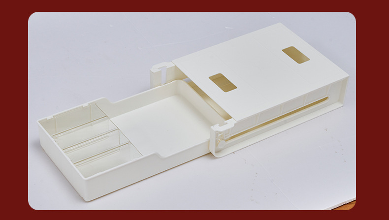 A solid-color hidden adjustable small drawer storage box with no holes or marks under the desk in the office dormitory pic 17