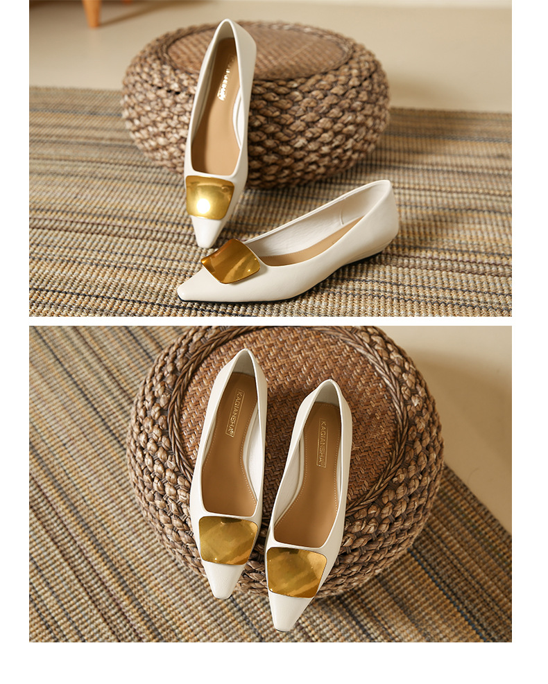 网红法式低跟单鞋女新款气质方扣软皮不磨脚平底鞋百搭浅口女鞋子详情24