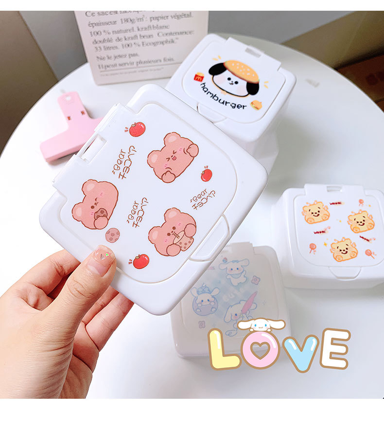 原创卡通桌面按压弹窗盒库洛米分类整理小物品杂物盒棉签收纳盒子详情10