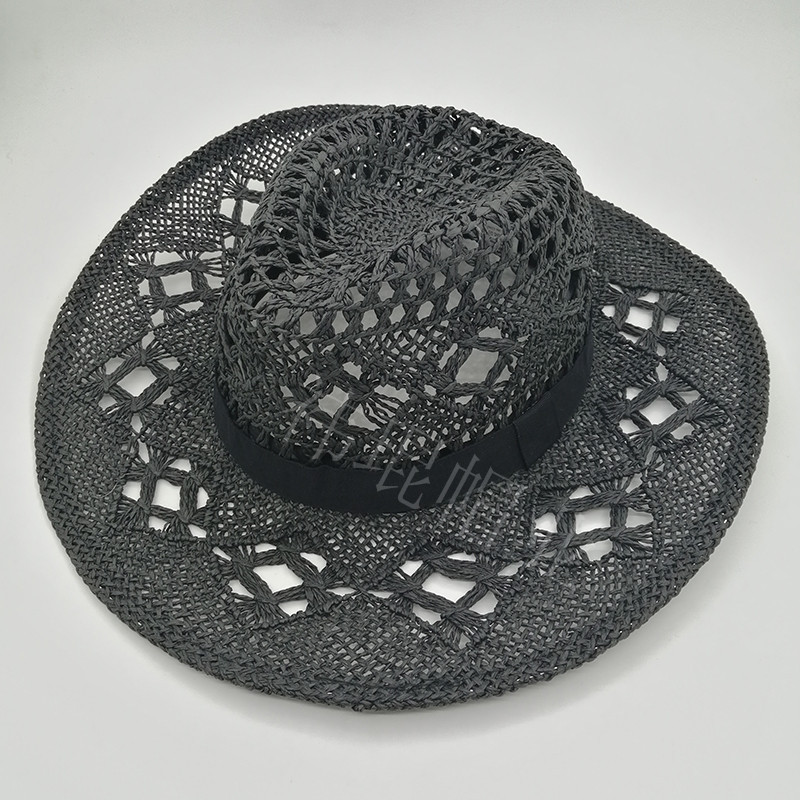 2023 New style denim hat for women, hollowed-out and foldable papyrus, Western denim hat, European and American cross-border trade straw hat pic 43