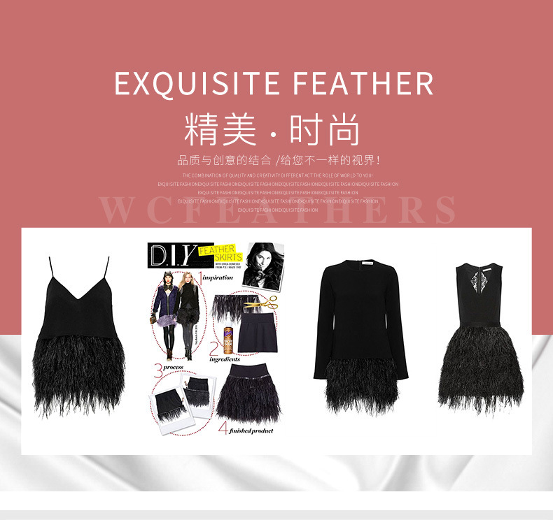 温册羽毛热卖火片布边创意多色火片布边演出服装辅料车载娃娃装饰详情2