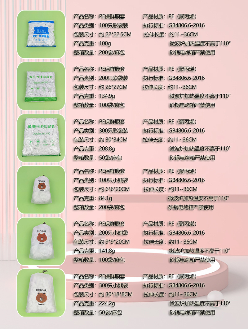 Wholesale food-grade PE stretchable household fruit and food sealing cling film for disposable cling film covers pic 1