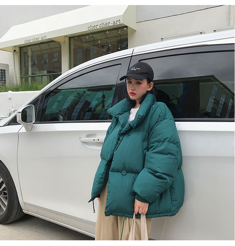 New large-sized thickened bread jacket, down jacket, cotton-padded jacket, student stand-up collar short coat for women pic 17