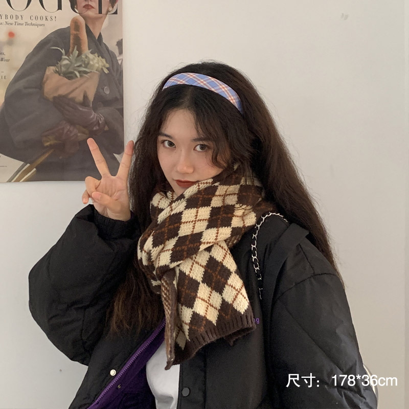 2#棕色系针织格子