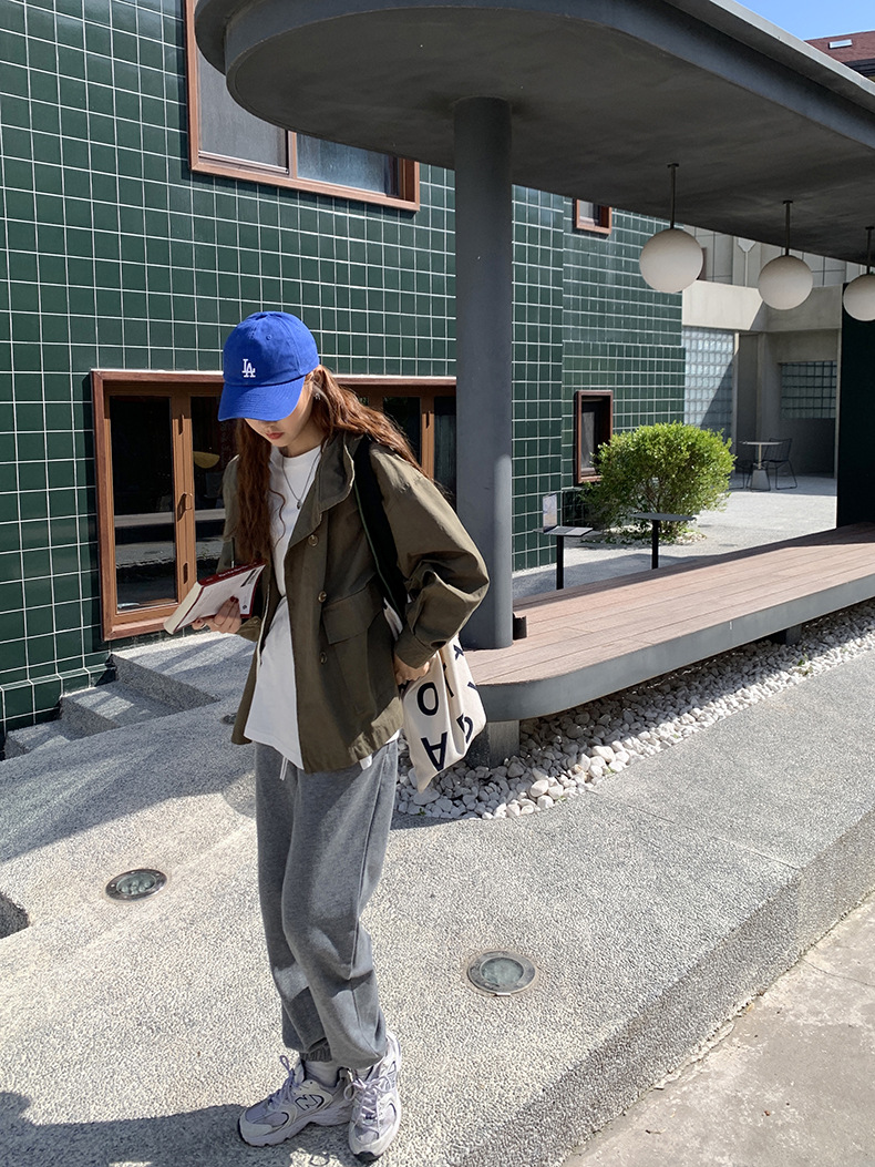 黄峥简约贴标开叉长袖T恤女2022春韩版宽松休闲设计感上衣T85396详情32