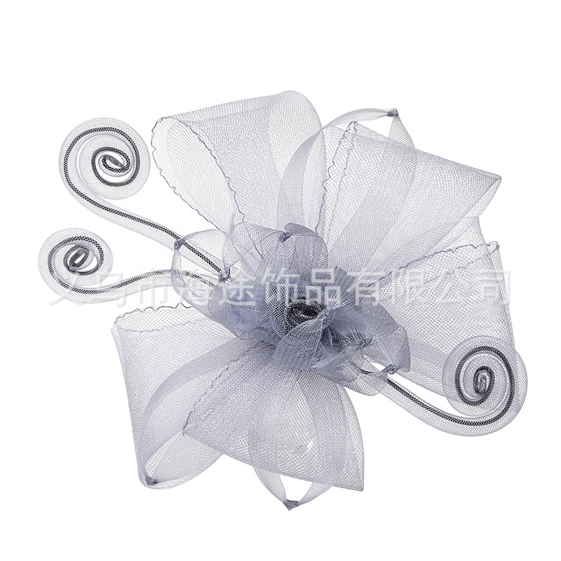 Amazon cross-border feather mesh headwear, elegant and stylish green hair accessory, European and American performance festival paty hair accessory pic 6