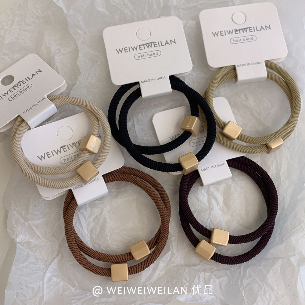 New style versatile smiling flower twill hair band, high-elasticity versatile leather band hair tie, bun hair tie and hair accessory pic 8