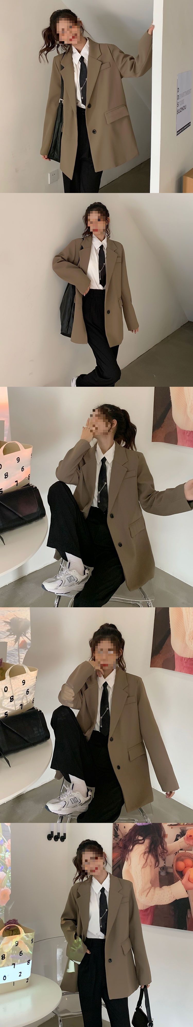 Gentle little suit jacket for women ins2022 Spring and Autumn new vox casual suit for women white top cross-border pic 1