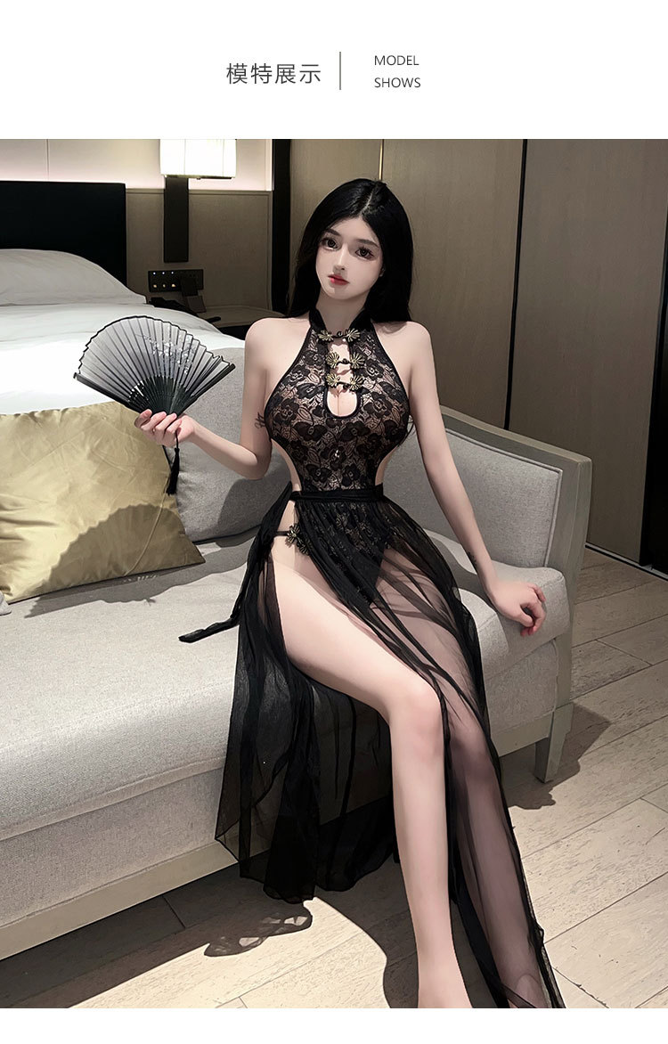 情趣内衣女性感蕾丝连体衣透视网纱诱惑系带睡裙套装详情7