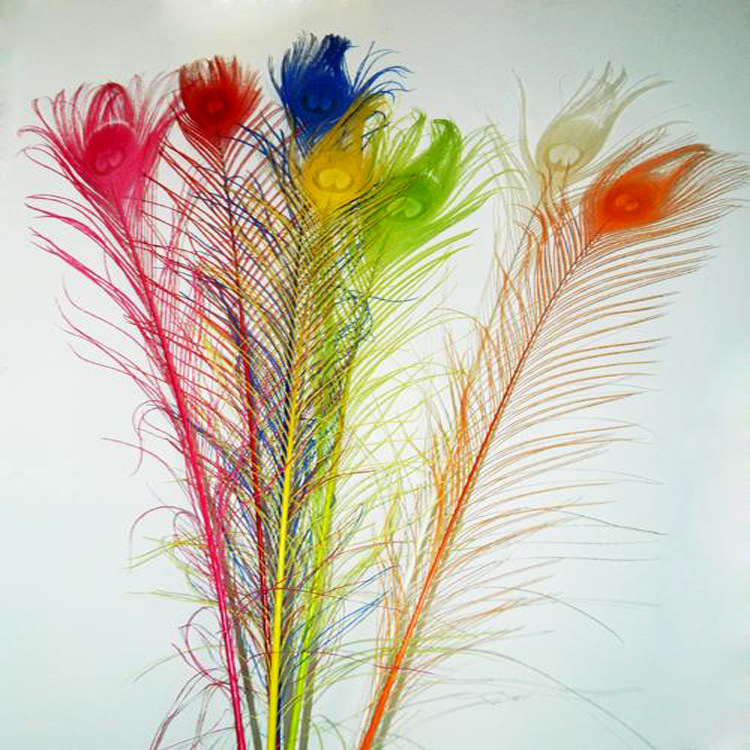 Peacock feather decolorization and dyeing pink props for home decoration and accessory materials peacock feathers pic 27