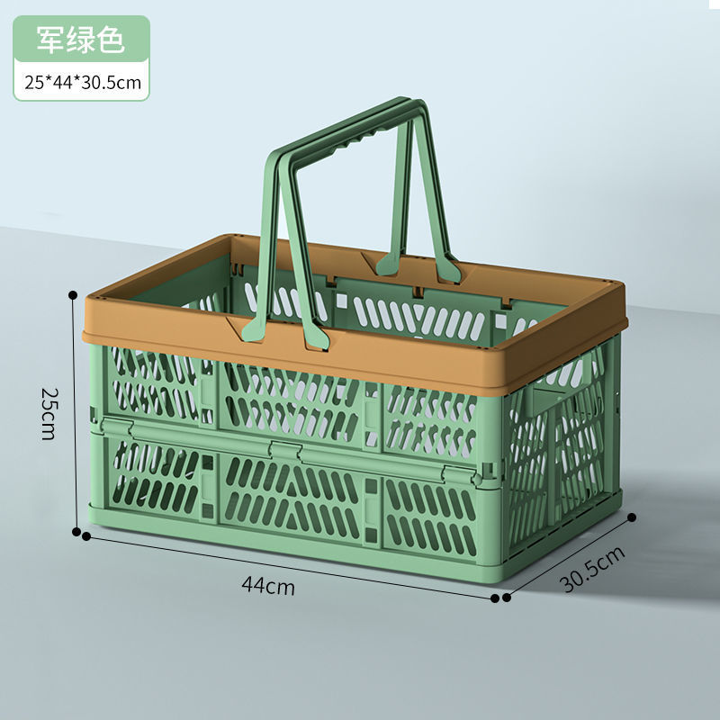 野餐可折叠菜篮子超市购物篮折叠户外塑料收纳买菜篮批发详情5