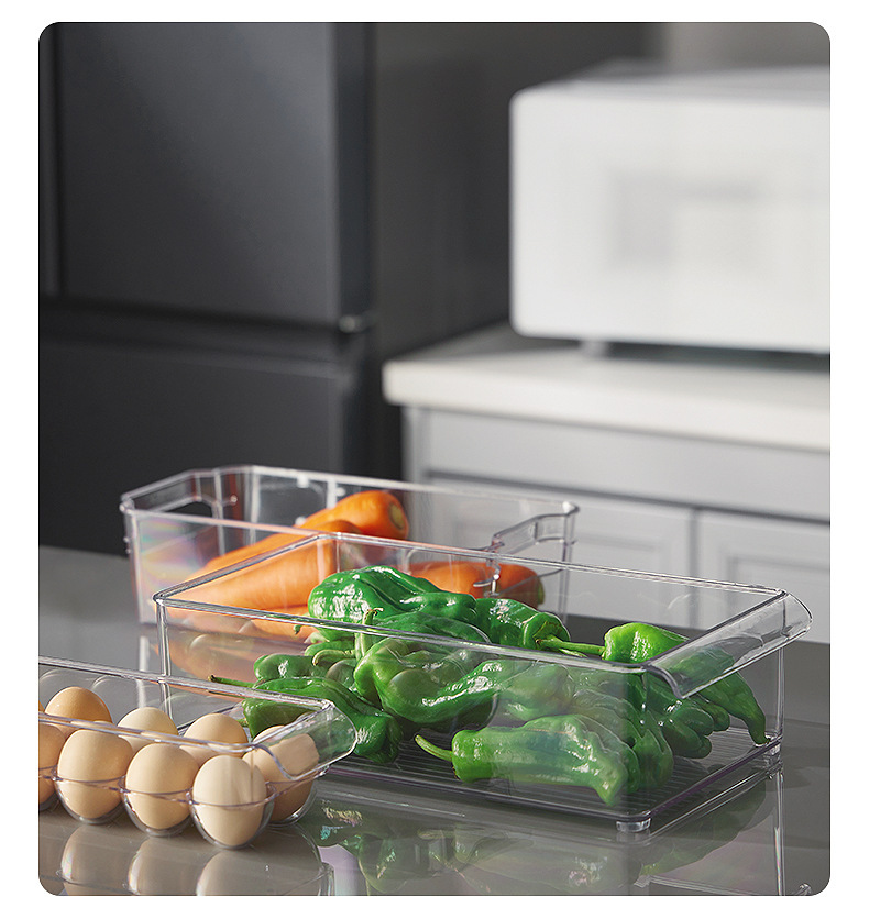 Refrigerator transparent water-draining preservation box, egg separator, food freezing refrigerator storage box manufacturer, plastic transparent ice pic 16