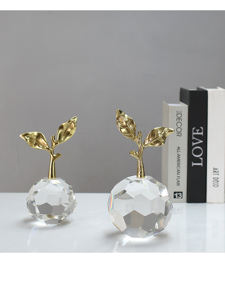 Modern and simple, lifelong peace crystal apple creative decorative art piece, home living room wine cabinet decoration pic 28