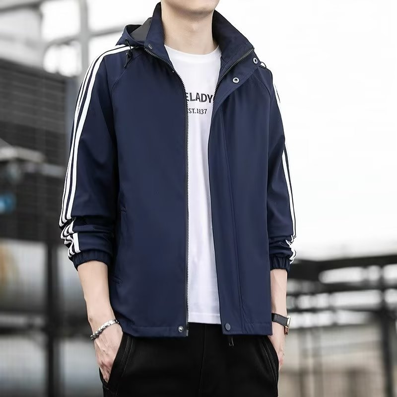 秋季休闲夹克外套男大码黑色男装2023春秋新款薄款男生男士上衣服详情17