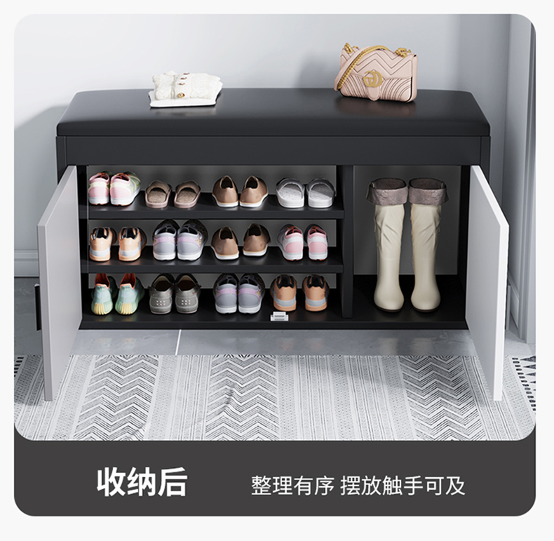 鞋架家用门口简易室内好看防尘鞋收纳可坐鞋柜坐凳一体隔板换鞋凳详情5