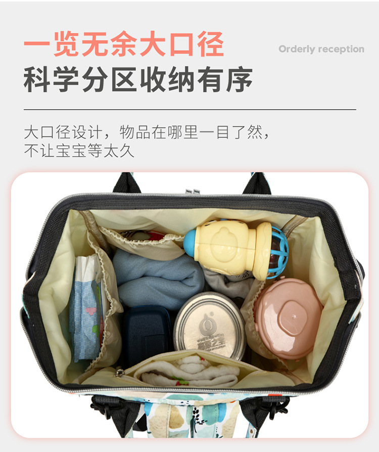 Wholesale of new mom bags, large-capacity waterproof double-shoulder baby bags with baby bottles and diapers, ultra-light mom baby bags pic 6