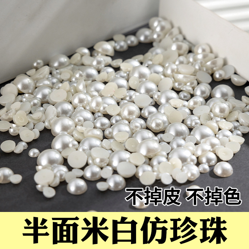ABS imitation pearl loose beads diy accessories decoration fake pearl double-hole round beads 3-40mm wedding pearl wholesale pic 11