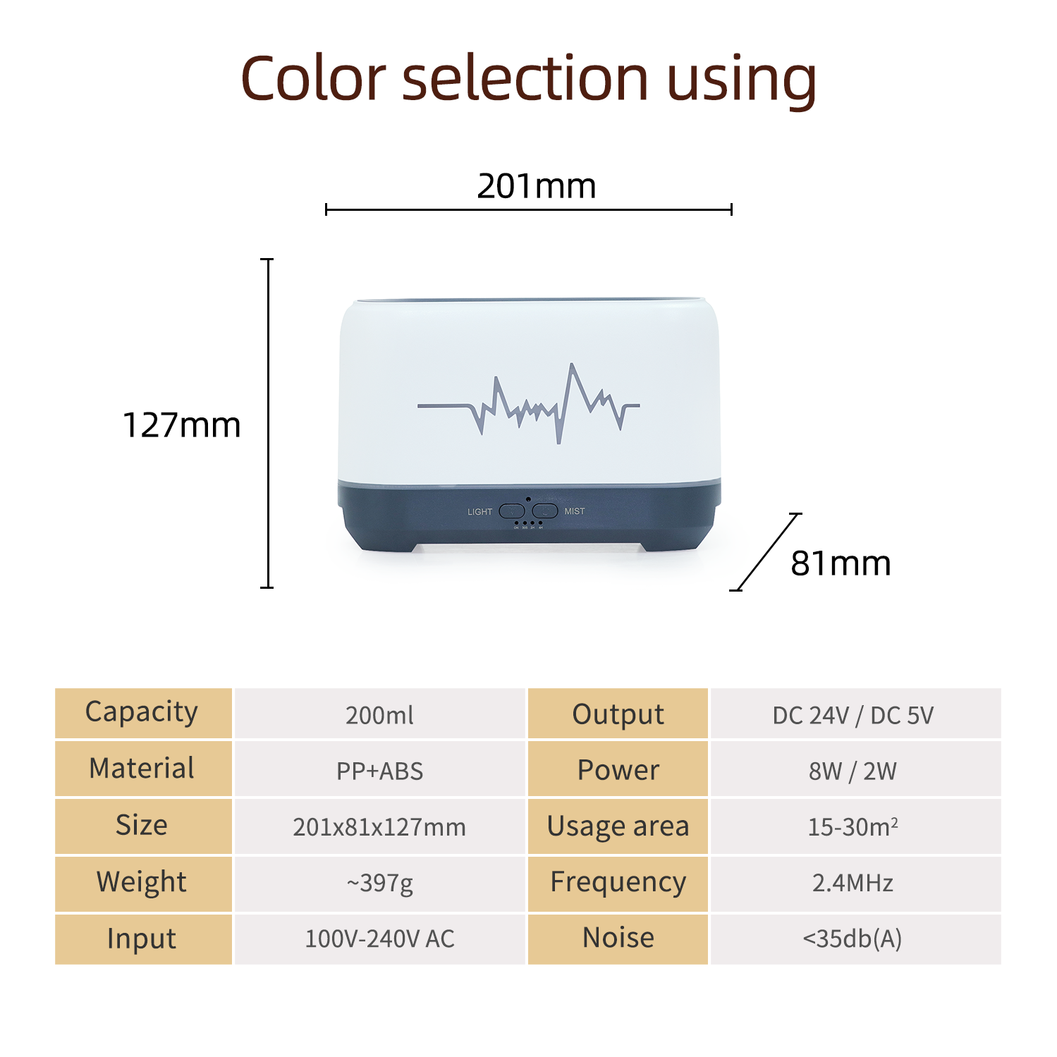 厂家热销HOLDMAY候美 心电图香薰机加湿器七彩香薰灯光添加精油详情1