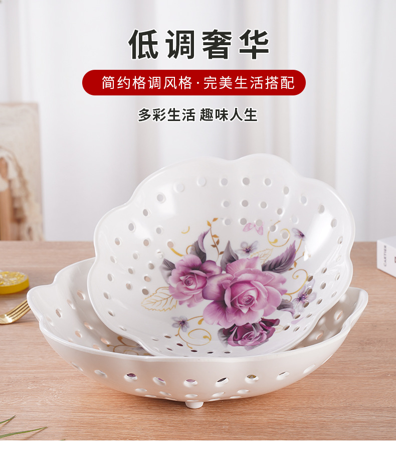 Hollowed-out fruit baskets and fruit plates, melamine imitation porcelain kitchen vegetable baskets, living room kitchen home hollowed-out fruit baskets and fruit plates pic 12