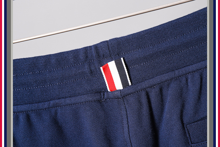 TB teñido teñido cuatro barras rayas moda hombre verano moda pantalones de algodón moda marca pantalones medios pantalones deportivos pantalones casuales hombres pic 76