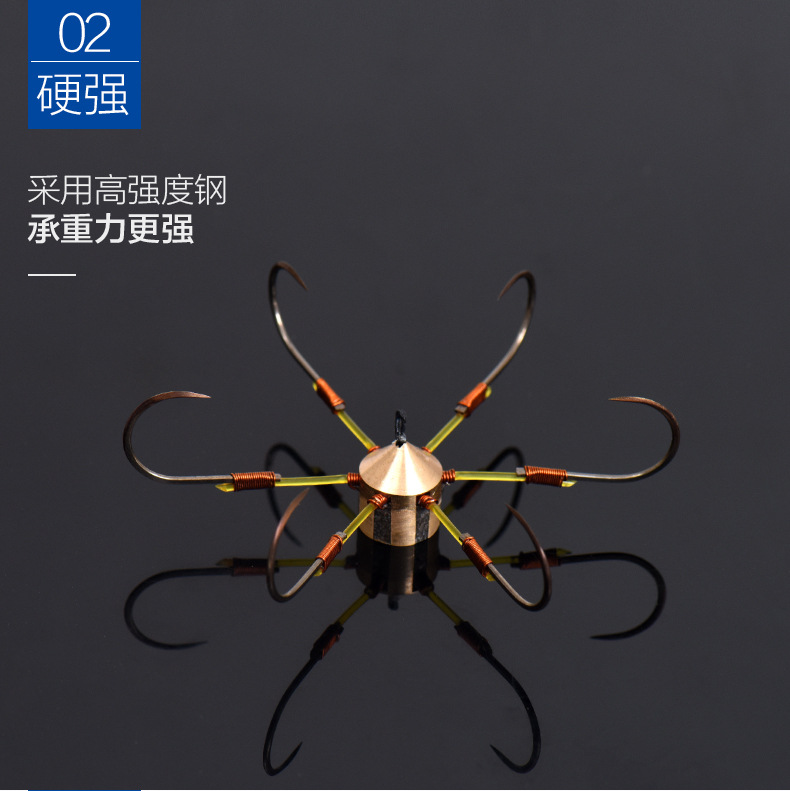 Hexagonal anchor hook, high-carbon steel fishhook, wool hook, crab hook pic 4