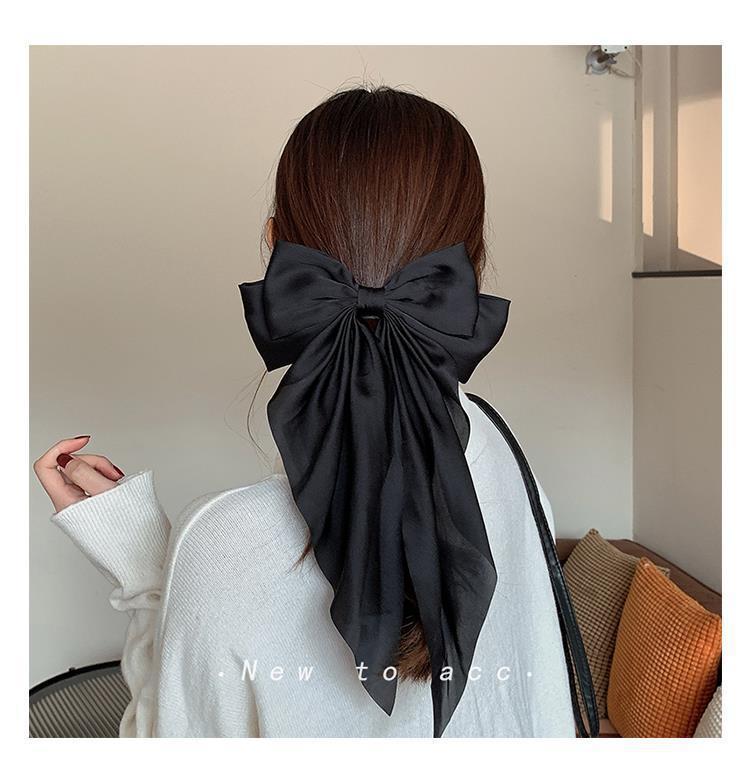 杨紫同款大号复古飘带蝴蝶结发夹后脑勺超仙气质发夹弹簧夹发饰详情4