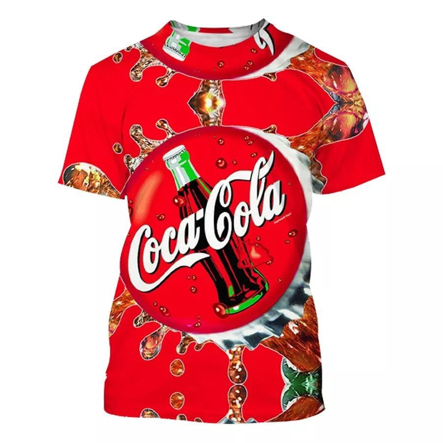 The latest summer bestseller is the Coca-Cola T-shirt with 3D digital printing, a fashionable and trendy loose short-sleeved top pic 18