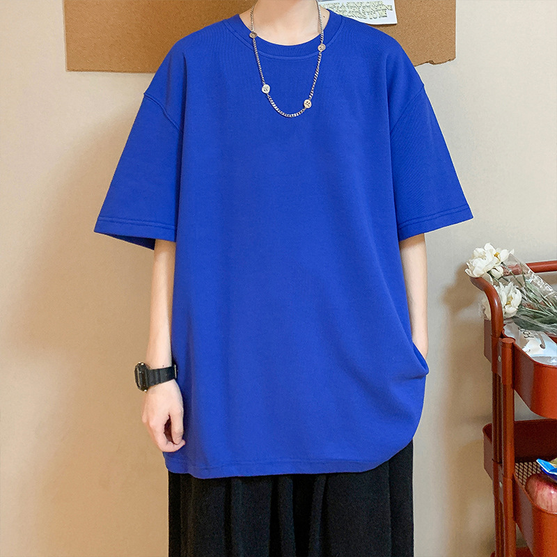 2025 Summer couple student Hong Kong-style trendy ins solid color short-sleeved T-shirt, versatile and casual fashion top pic 7