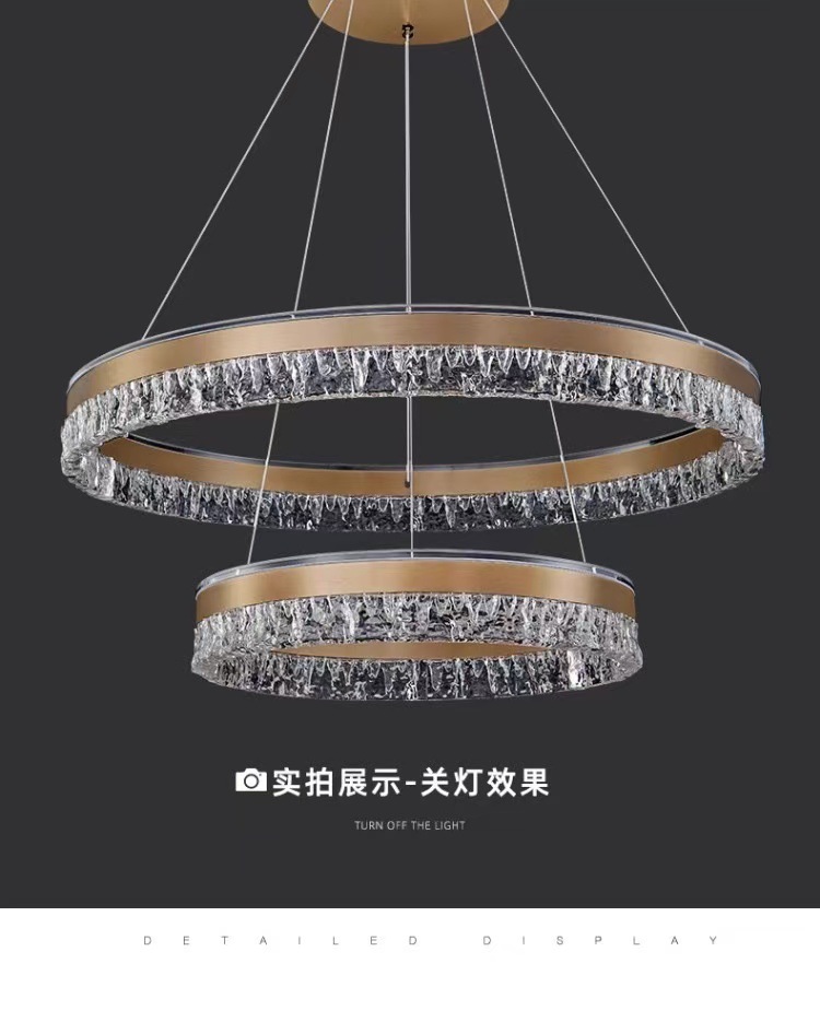 Light luxury chandelier living room lamp, modern and simple dining room lamp, grand 2024 new high-end circular main hall lamp pic 6