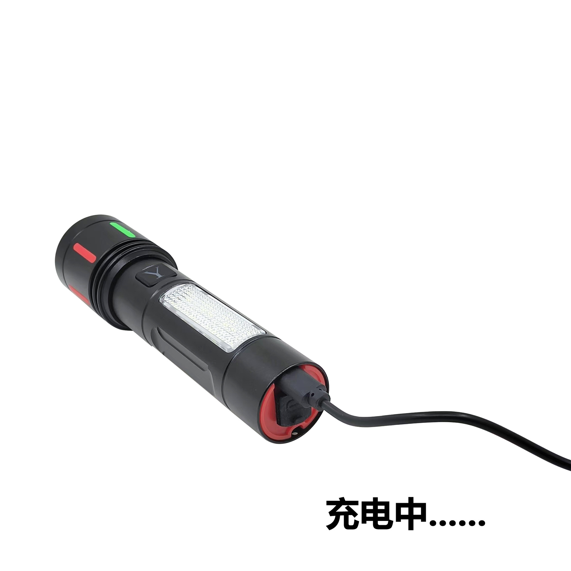 The new white laser high-intensity flashlight is a multi-functional USB charging fluorescent side light with digital display warning function pic 3