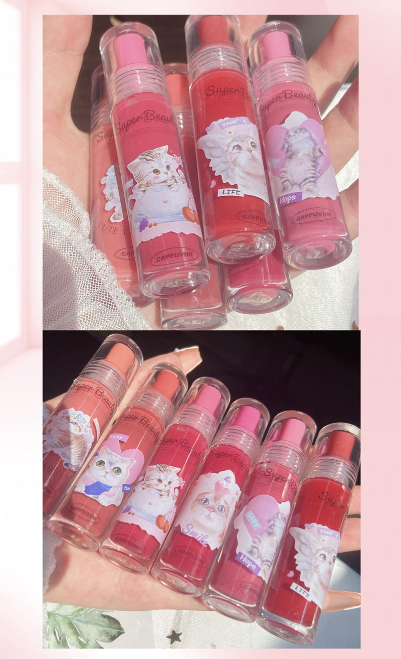 Cappuvini猫咪清透嘟嘟唇蜜 水光镜面果冻唇釉滋润唇彩跨境彩妆详情16