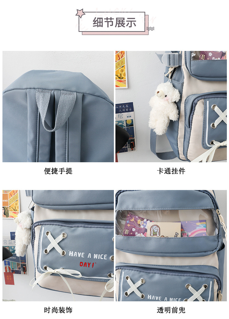 New student schoolbag, Japanese-style cute and fresh girl backpack, large capacity for junior high school students, trendy backpack for primary school boys pic 41