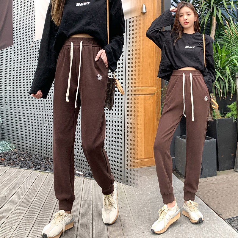 直播热卖运动裤子女冬季新款爆款加绒加厚卫裤束脚休闲哈伦防风裤详情6