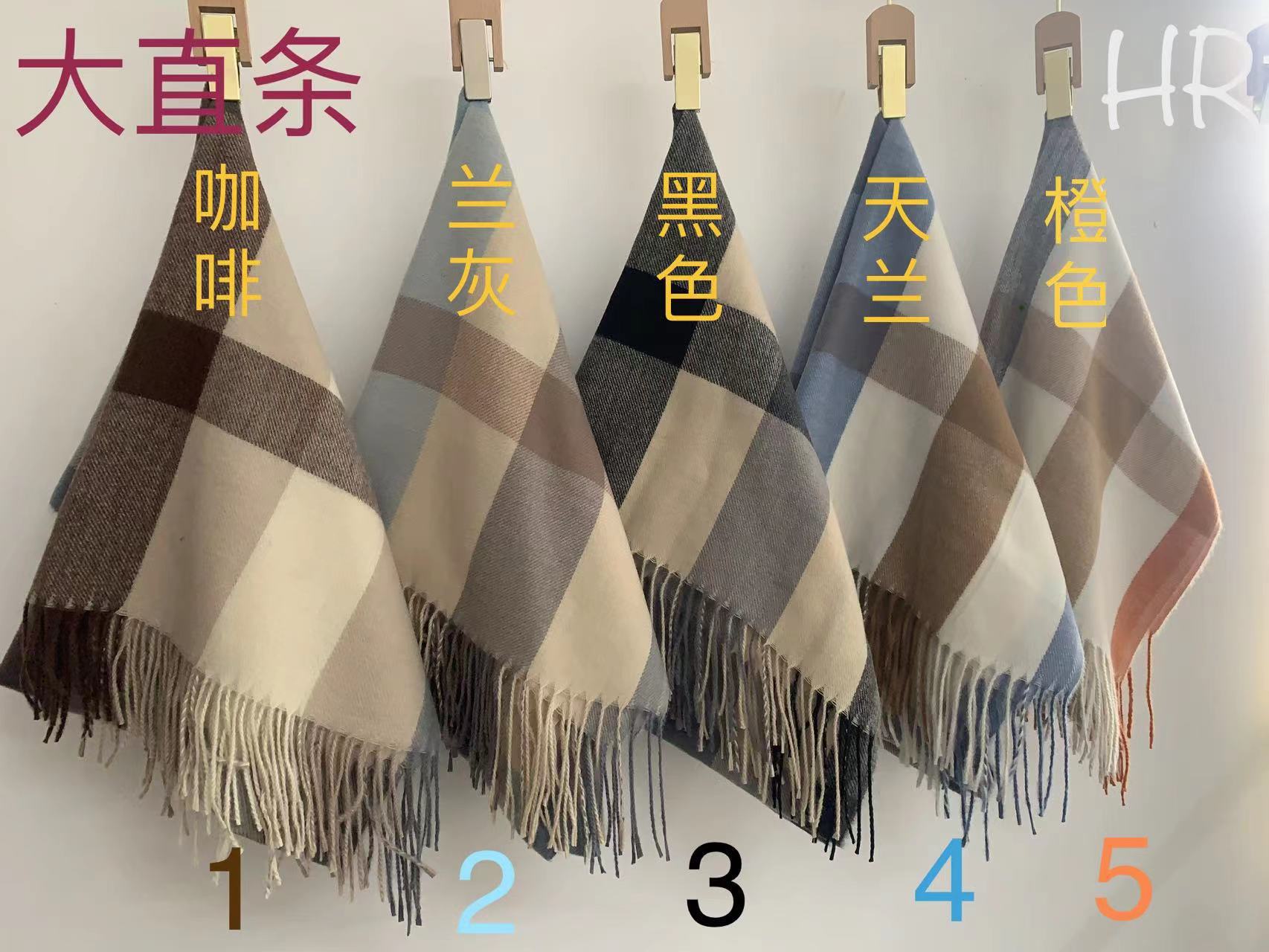 外贸韩版大直条格子围巾秋冬季新款学生百搭仿羊绒流苏围脖女披肩详情30