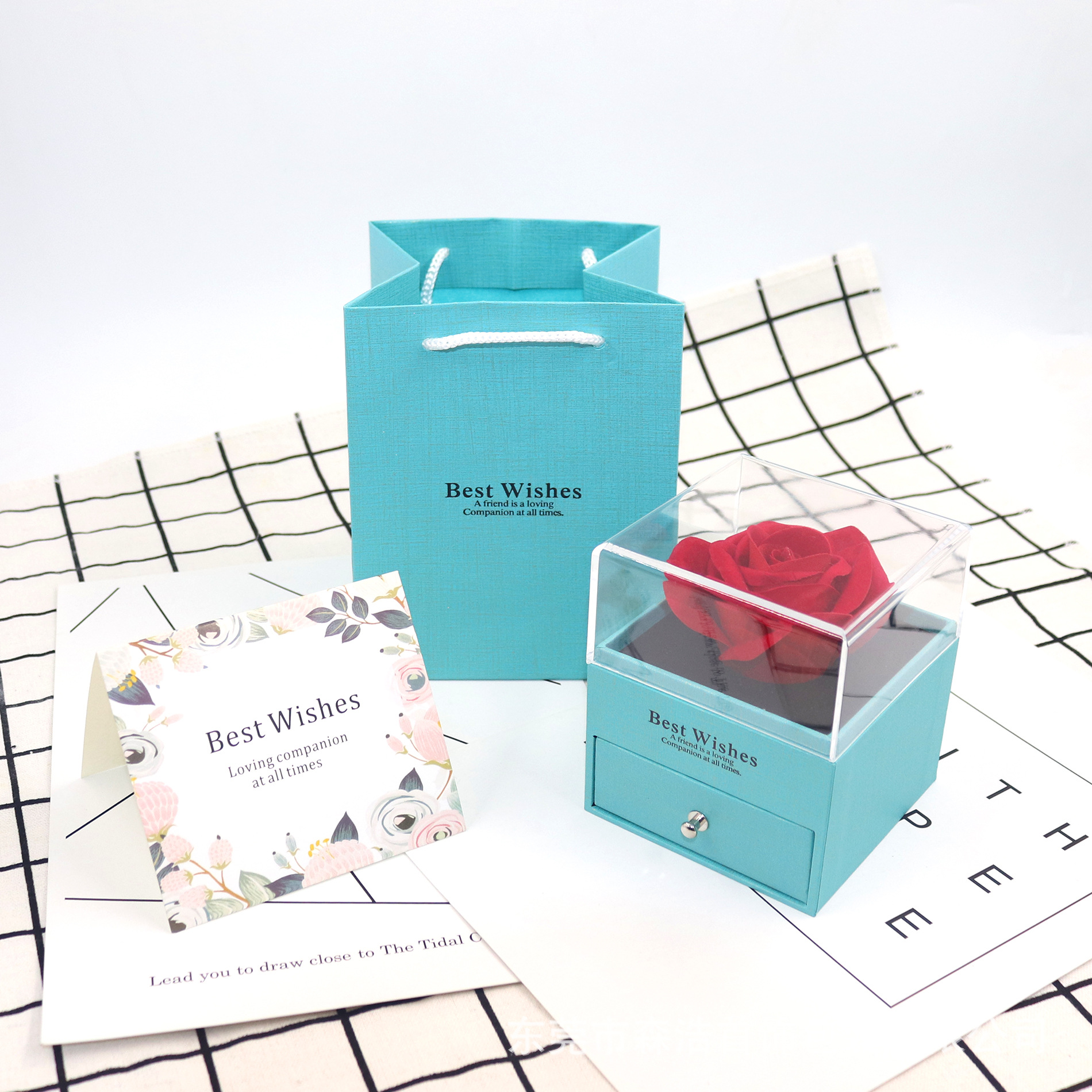 Transparent acrylic rose jewelry box, ring necklace box, jewelry and accessory box, storage gift box pic 17