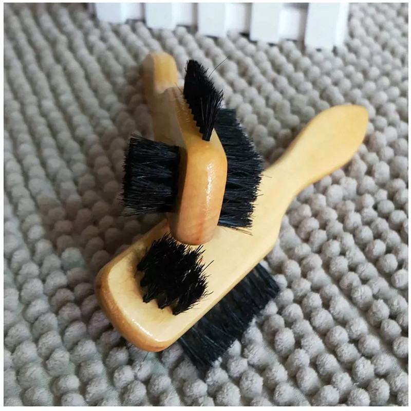 8303 wooden handle shoe polish brush factory direct sales, black bristle shoe brush, shoe polish brush pic 1