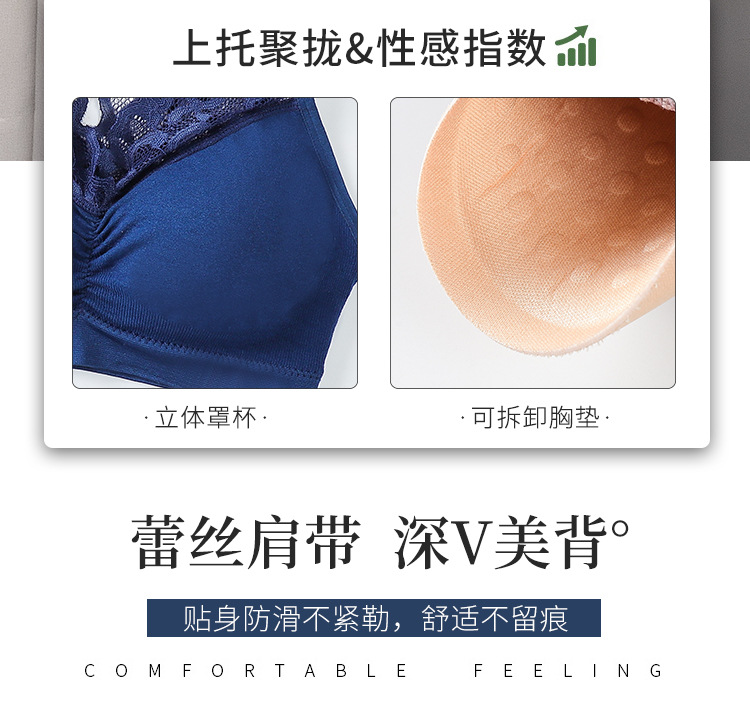 Seamless, sexy, lace, breathable, strapless, and tight-rimless lingerie for girls weighing 75 to 170 pounds. [8-ply tulle pic 5